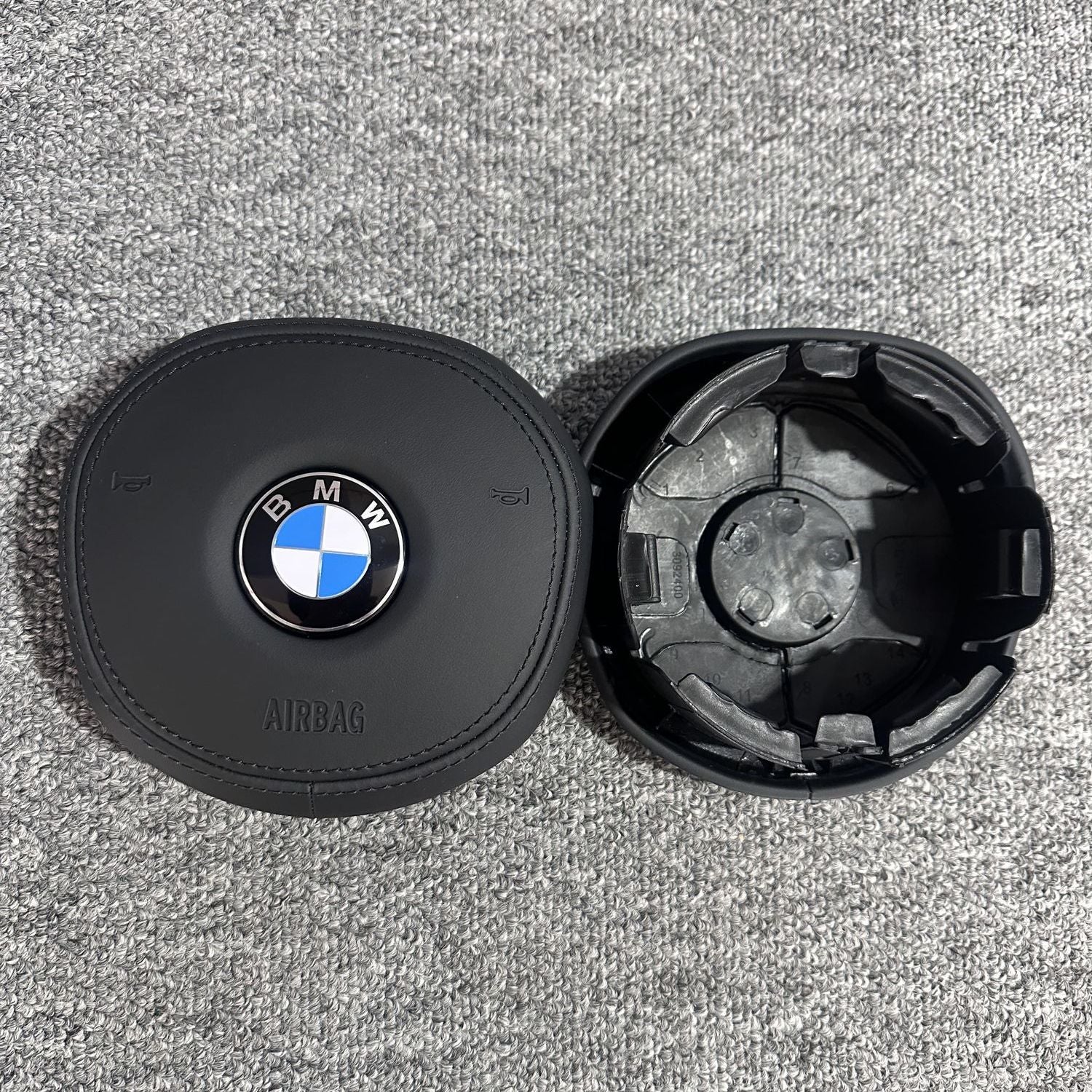 New leather speaker covers for BMW 3 Series, 5 Series and 7 Series. Customized airbag covers with logos. Personalized customization of steering wheels.