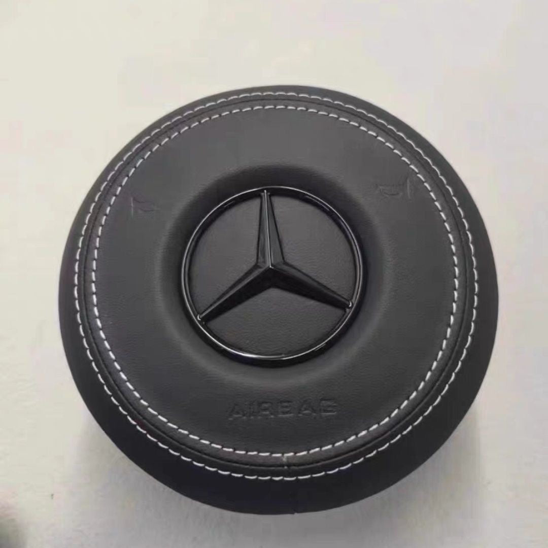 Custom-made genuine leather airbag cover and horn cover plate for Mercedes-Benz G-Class Gis AMG series, suitable for modification and upgrade.
