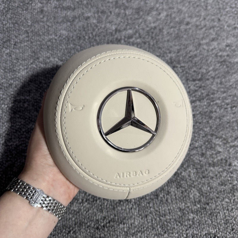 Custom-made genuine leather airbag cover and horn cover plate for Mercedes-Benz G-Class Gis AMG series, suitable for modification and upgrade.