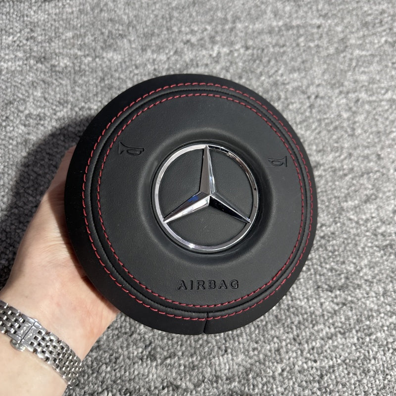 Custom-made genuine leather airbag cover and horn cover plate for Mercedes-Benz G-Class Gis AMG series, suitable for modification and upgrade.