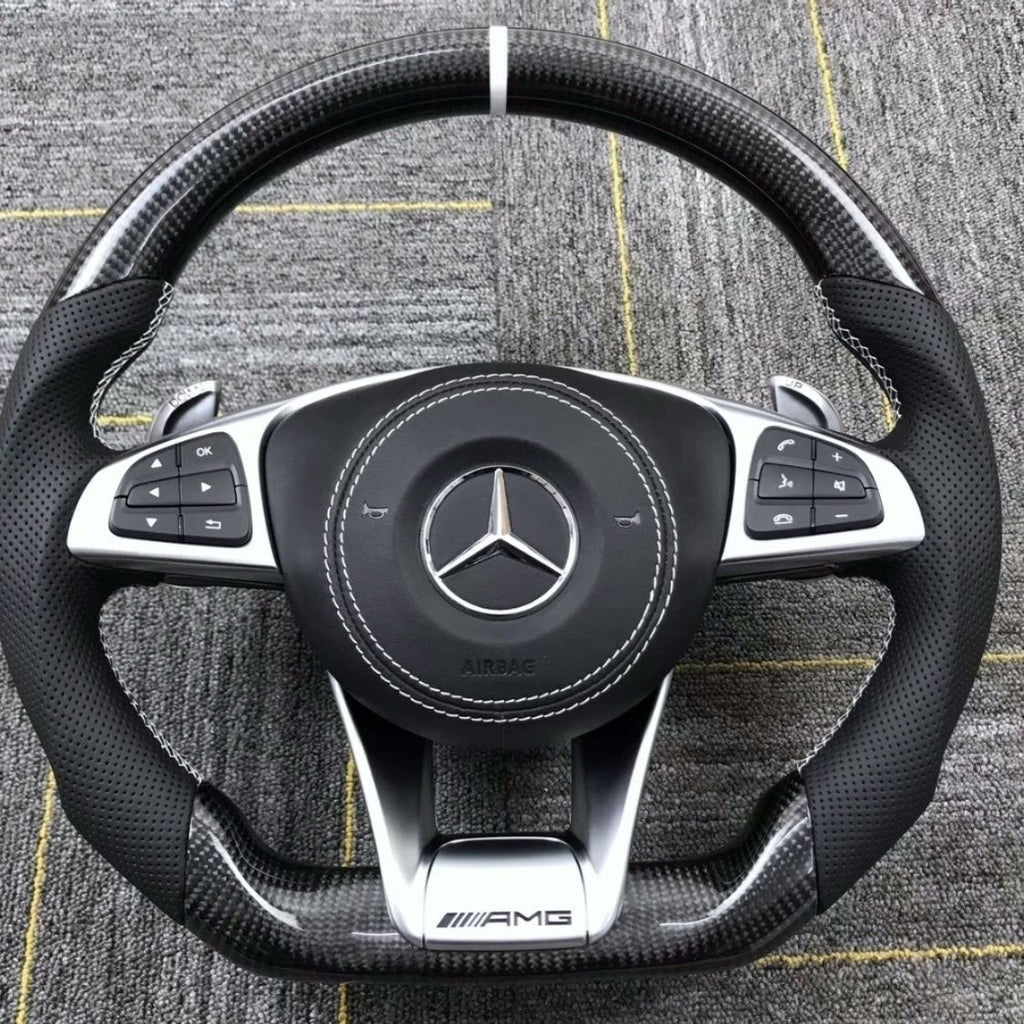 Adaptation for Mercedes-Benz C-Class C205, 213 V260, E200 Wuling steering wheel cover, horn cover modification, upgrade to leather material