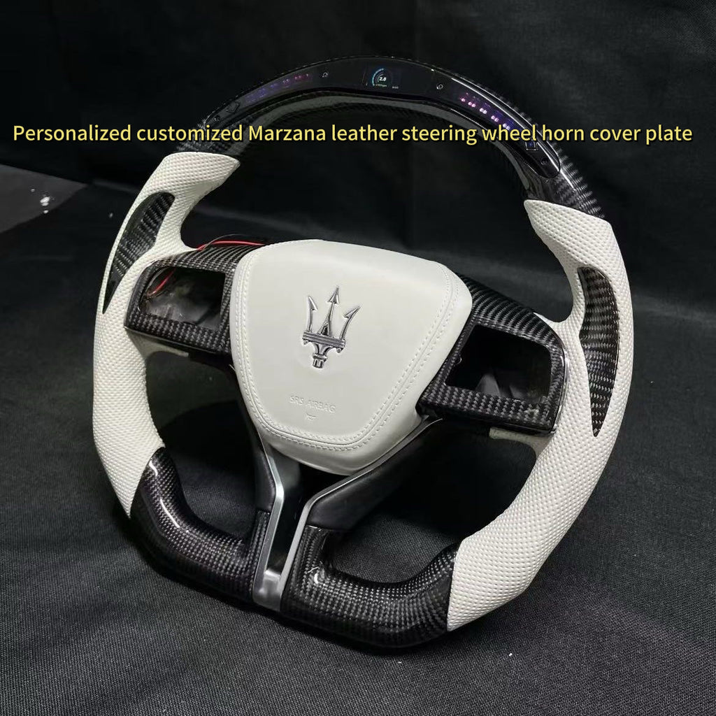 Applicable for customized steering wheel cover plates and horn covers of Maserati. Made of genuine leather imported suede. Factory direct sale.