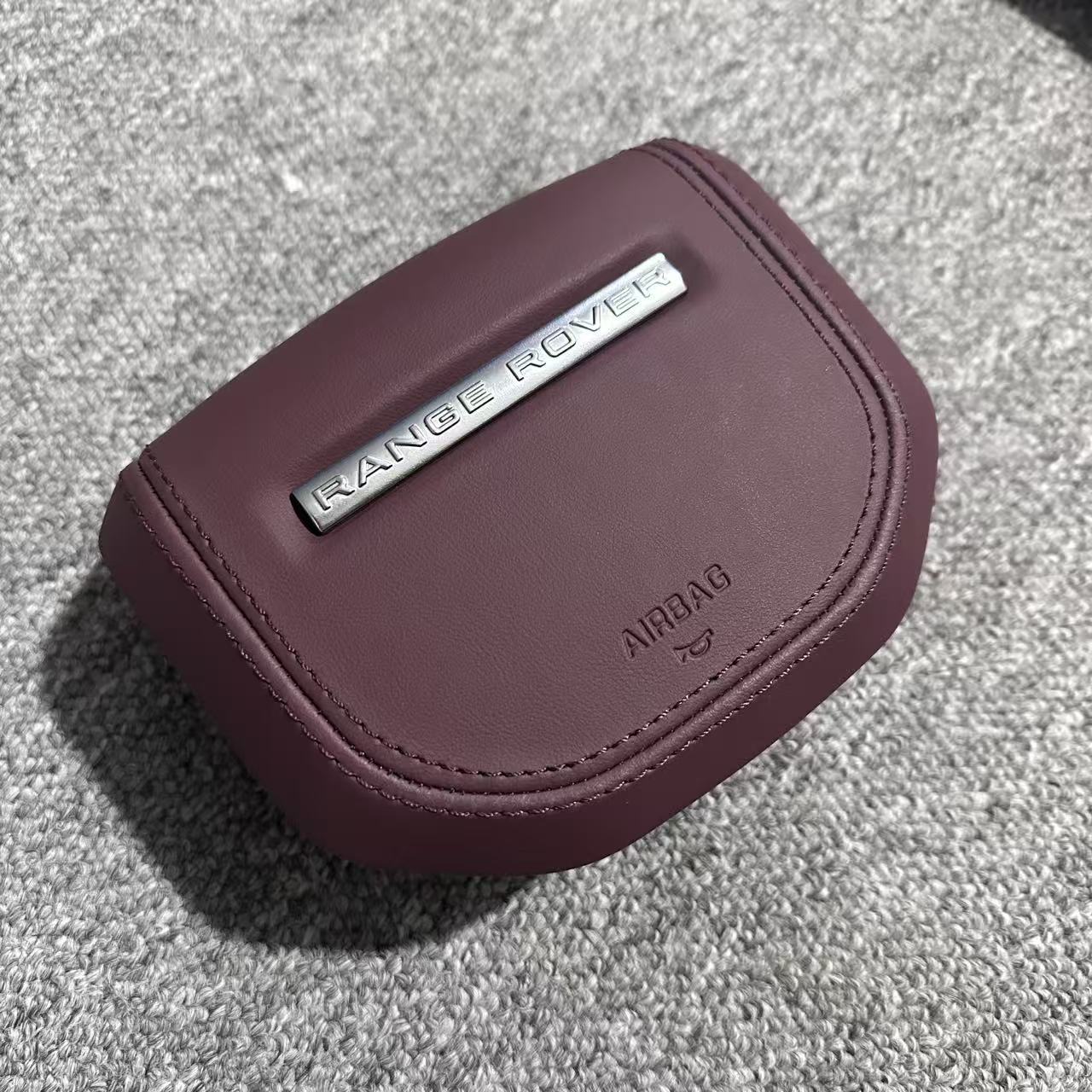 Customized and adapted steering wheel cover plate for Land Rover Range Rover Discovery, Range Rover Evoque, Aurora, Defender with genuine leather and new speaker cover.