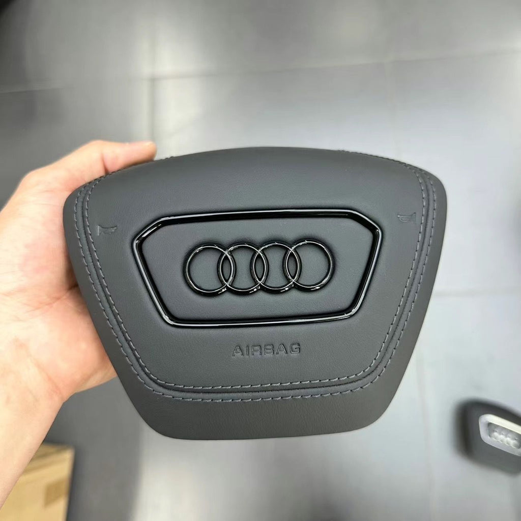 Applicable to the Audi A6 LC 8A7LA8 steering wheel cover, customizable genuine leather suede modification for the speaker cover, original cover plate.