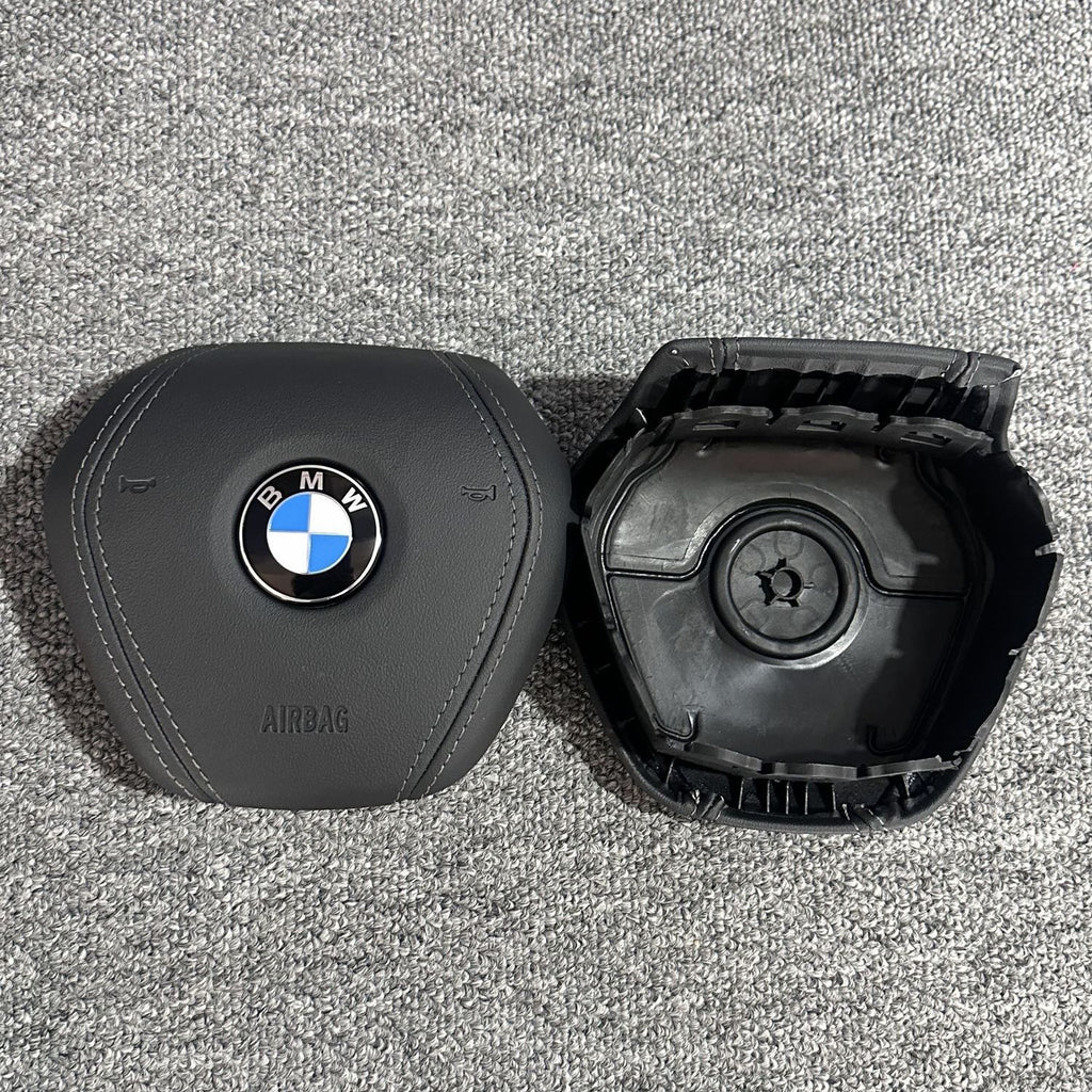 New leather speaker covers for BMW 3 Series, 5 Series and 7 Series. Customized airbag covers with logos. Personalized customization of steering wheels.