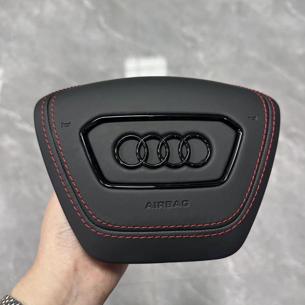 Applicable to the Audi A6 LC 8A7LA8 steering wheel cover, customizable genuine leather suede modification for the speaker cover, original cover plate.