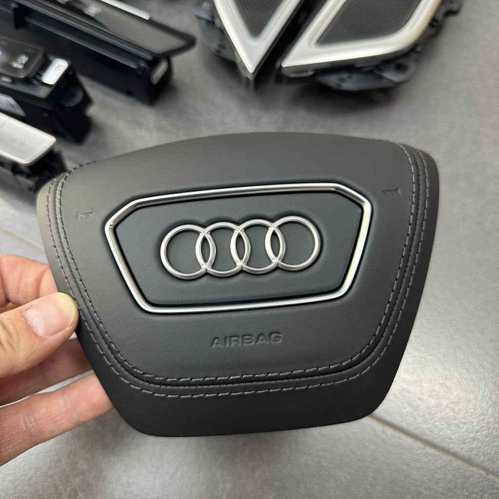 Applicable to the Audi A6 LC 8A7LA8 steering wheel cover, customizable genuine leather suede modification for the speaker cover, original cover plate.