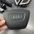 Applicable to the Audi A6 LC 8A7LA8 steering wheel cover, customizable genuine leather suede modification for the speaker cover, original cover plate.