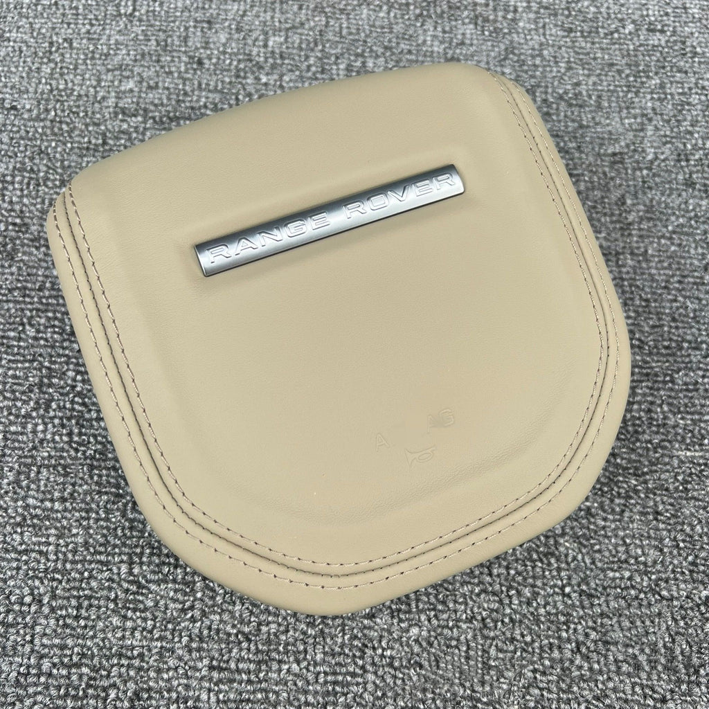 Customized and adapted steering wheel cover plate for Land Rover Range Rover Discovery, Range Rover Evoque, Aurora, Defender with genuine leather and new speaker cover.