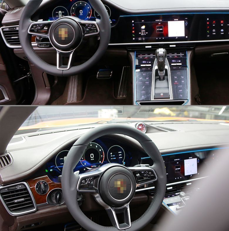 Customized leather steering wheel cover and horn cover for Porsche 718, 911, Macan, Crossover, Panamera and other models.